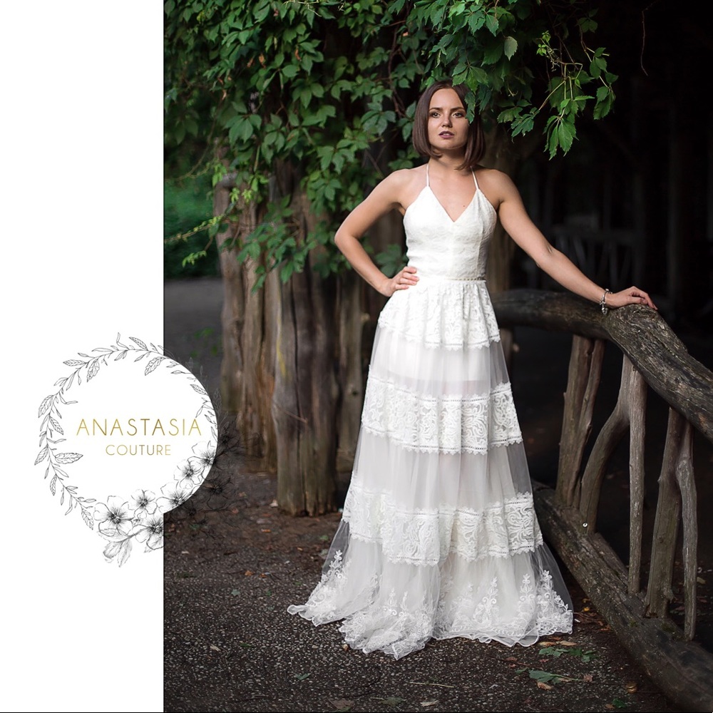 Boho style wedding gown by Anastasia Couture - Picture 2 of 4